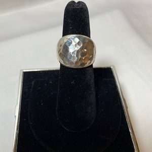Hammered Silver Dome Ring